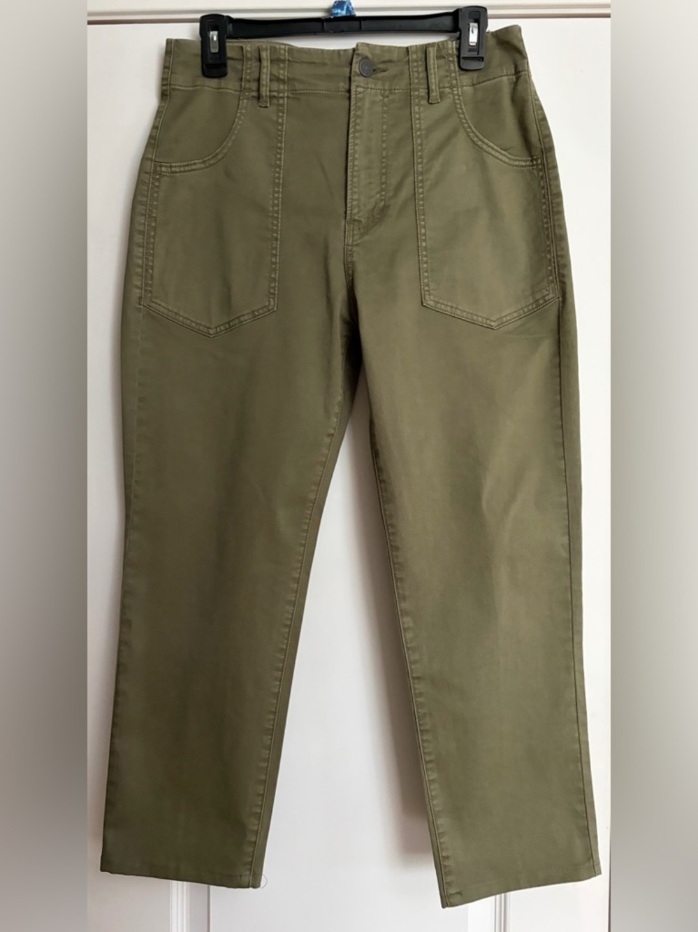 Veronica Beard Arya Hi-Rise Army Green Utility Crops Sz 28 EUC Lux Streetwear